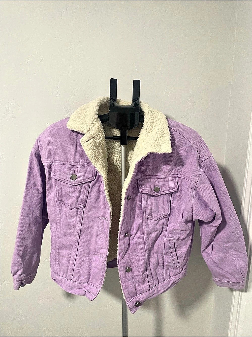 Sherpa Collar Jacket in Purple Size Medium